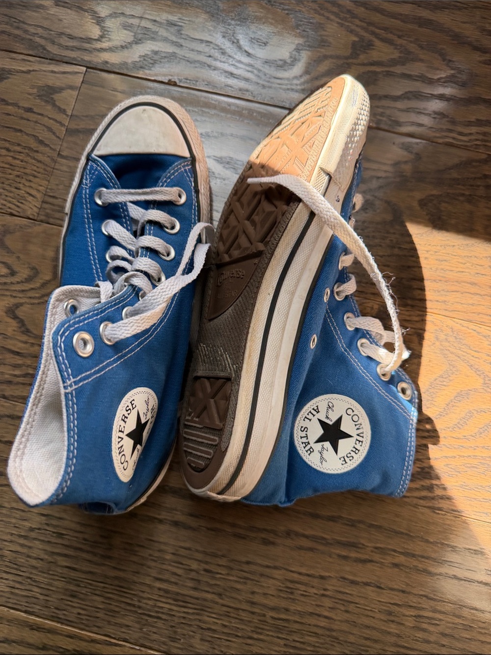 Converse Blue High Top Sneakers with White Accents